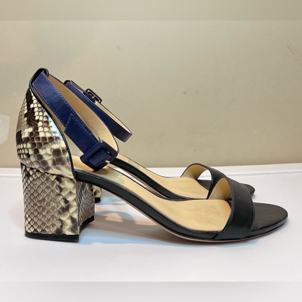 $795 Vintage Alexandre Birman Vicky 60 snakeskin block heels size 38.5
